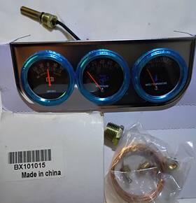 Bx101015 Jonjea Universal 2 Inch 3 In 1 Amp Meter Oil Pressure Water Temp Triple Gauge Cluste