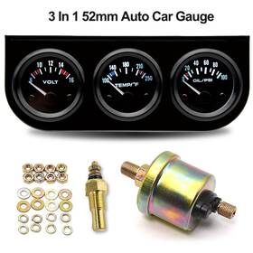 Quo2238320569931nu Kkmoon 52mm 3in1 Car Meter Auto Gauge Chrome Voltage Water Temp Oil Pressure A6t6