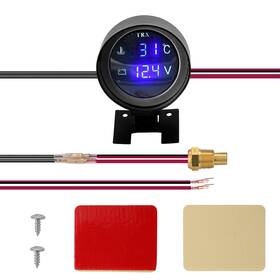Yjk7690211830159ma Kkmoon Universal Auto Car Digital Temp Meter Voltmeter Gauge H6a4