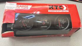 8749848 Ktc Group Black Triple Gauge Set Water Temperature Oil Pressure Psi Amperes