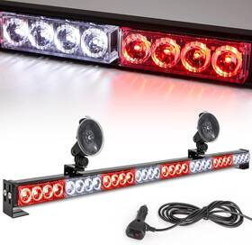 Le-jx 791261626046 Led Strobe Light Bar 35.5 In 13 Flash Patterns 32 Inch Red/white