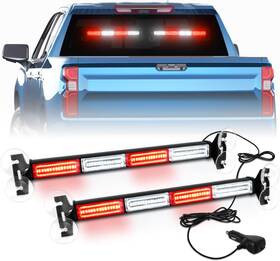 Lrter-s3-2in1 Lrter 2 In 1 Traffic Advisor Light Bar Strobe Flash Windshield #02 Red/white