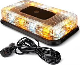 Lm003w163-f Lumenix 12 Inch Rooftop Strobe Beacon Light 72 Led Magnetic Emergency White Amber