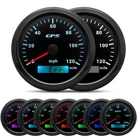 Cx8137b Maimeimi 85mm Boat Gps Speedometer 0-120 Mph Odometer Gauge 7 Colors Led Waterproof Us