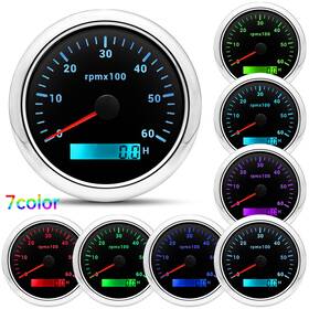 0-6000rpm Maimeimi Cx8149us 85mm Waterproof Tachometer Gauge With 7 Colors Led For Car Boat Us Stock
