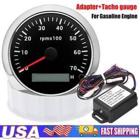 K0157-gr01us Maimeimi Cx8151 85mm Gasoline Engine Tachometer Gauge 0-7000rpm With Tacho Sensor Adapter Us