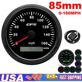 Cx8157b Maimeimi 85mm Black Gps Speedometer 0-160 Mph Odometer Gauge For Motorcycle Boat Car Us
