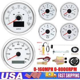 Cx8154 Maimeimi Cx8224 52mm 6 Gauge Set 85mm Gps Speedometer 0-160mph With Senders For Marine Boat Car Truck