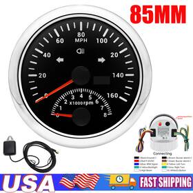 Cx8225us Maimeimi 85mm Lcd Gps Speedometer 0-160mph With Tachometer 8000rpm Gauge For Boat Car Us