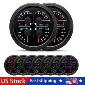 Cx8243-bn Maimeimi 85mm Black 4in 1 Gauge Fuel Level 240-33ohms Water Temp Oil Pressure Voltmeter