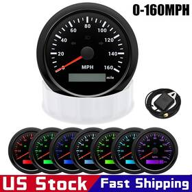 Cx8351bus Maimeimi 85mm Car Boat Gps Speedometer 0-160mph Gauge With Turning Light 7color Backlight