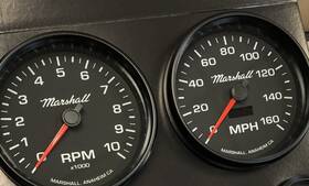 2053blk Marshall Instruments 2053 2054blk 5 Inch In-dash Speedo And Tach Black Dial Bezel