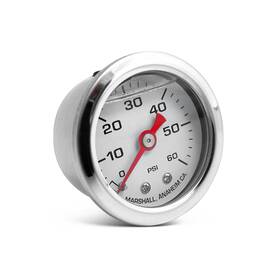 Cw00060 Marshall Instruments 1-1/2 Inch Mechanical Liquid Filled Pressure Gauge White Dial 0-60 Psi