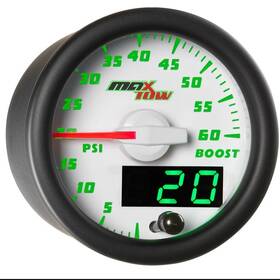 Mt-wdv01 Maxtow 60 52mm White 60psi Diesel Boost Gauge Meter W Double Vision Green Displays Mt-wdv01 Maxtow 60 52mm White 60psi Diesel Boost Gauge Meter W Double Vision Green Displays