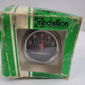 62-720 Medallion Vintage Illuminated Ammeter 6 Or 12 Volt Easy Mount #62-720