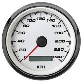 01140-03m New Vintage Usa Prog. Speedometer 3-7/16 240 Kph White