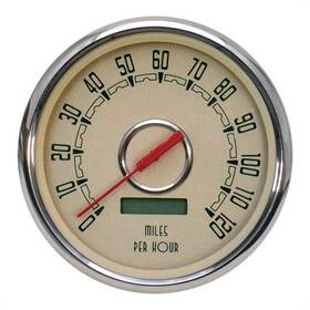 37150-02 New Vintage Usa Woodward Series 4 3/8 Inch Speedometer Beige