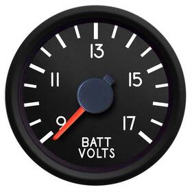 44123-01 New Vintage Usa Aviator Series 2 1/16 Inch Voltmeter Black