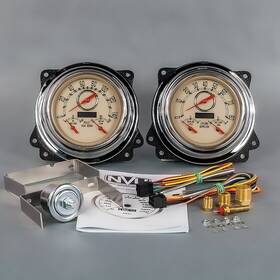 Nv47372b New Vintage Usa 1947-53 Chevrolet/gmc Truck Woodward Series Beige 3-in-1 Gauges