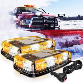 Nilight 840323904292 2pcs 12 Inch Roof Top Strobe Lights 48led Hazard Amber Mix White