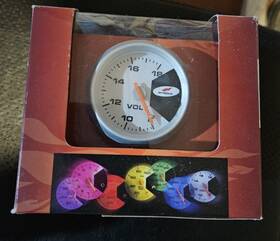 98479 Nitrous New 2 Inch White Face 12 Volt Dc Universal Voltmeter Gauge With 7 Colors Led Lights