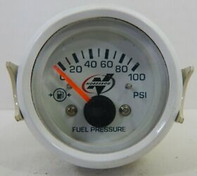 Gw101fp100 Nordskog Fuel Pressure Gauge 0-100 White New Old Stock
