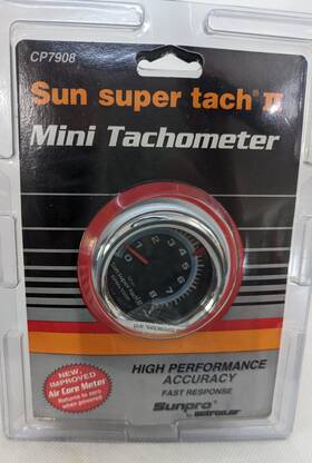 Cp7908 Nos Mini Sun Super Tach Ii In Pkg Blue Line 8k Tachometer