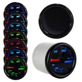 7c52706 Nrkiscy Tinted 7 Color Turbo Boost/vacuum Gauge 30 Psi Kit 2 1/16 Inch 52mm