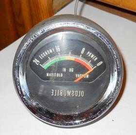 6460104 Oldsmobile 1966 Vacuum Pressure Gauge With Mount