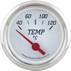 911-404501 Omega Kustom Instruments 2 Inch Metric Temperature Gauge White