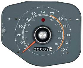 Oval Industries 17255er 1969-70 Ford Mustang 120 Mph Speedometer Without Tachometer Steel Grey Face