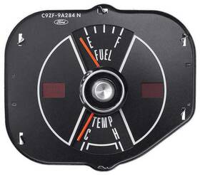 9305g Oval Industries 1969-70 Ford Mustang Fuel And Temp Gauge Without Tachometer Black Face