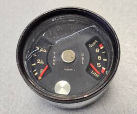 91164120200 Porsche Working Used Original Vdo 911 80mm Combo Fuel Tank Oel Gauge 1970-73
