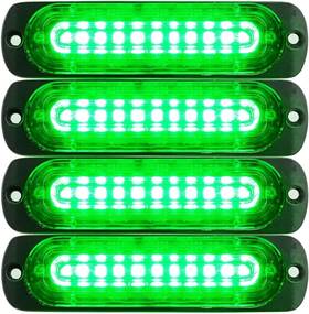 90091004 Primelux Green Emergency Grill Lights - 4.4-inch 10 Led Ultra Slim Strobe