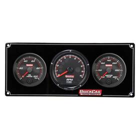 Quickcar Racing Products 810165043640 69-2031 - Redline 3-gauge Panel Oil Pressure/water