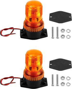 Qs30488 Qwork Amber Led Strobe Lights Warning Emergency Flashing 2 Pack Orange