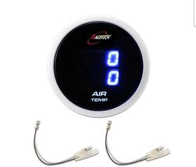 Ig52datlcd Racetech 52mm 2-1/16 Inch Black Face Digital Dual Inside Outside Air Temp Gauge Nos
