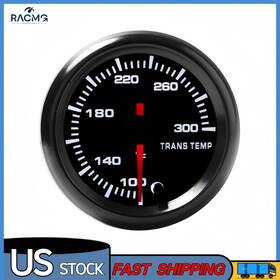 1102-1-tran Racmgatuo Universal 2 Inch 52mm Car 7 Color Led Display Transmission Trans Temp Gauge With Sensor