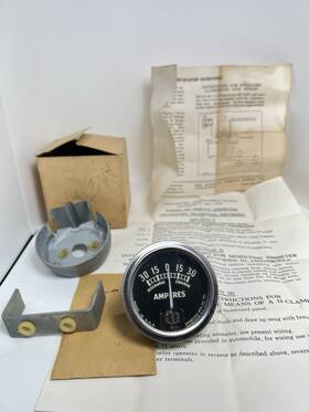 4000-c25 Rochester Nib Vintage Mfg Co Ammeter Gauge 30-0-30 Amperes Meter Ny Usa