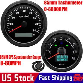 Rysjm Cx8355b Cx8153bus 2 Gauge Set 85mm Gps Speedometer 80mph&tacho 8000rpm For Boat Car Truck Us