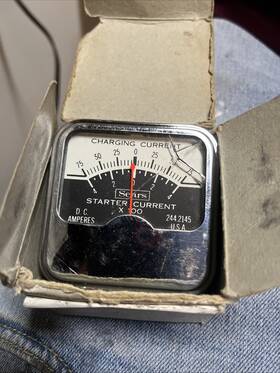 244.2145 Sears Vintage Charging Starter Current X 100 D.c. Amperes Meter U.s.a