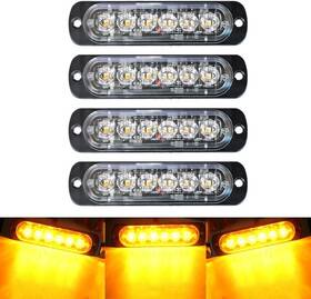 So-jjl-0153 Seisso 4-pack 6 Led Amber Strobe Lights Vehicles Trucks Emergency 4 Pieces