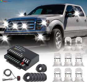 Smallfatw 756040786762 Hideaway Strobe Lights Kit 8 Hid Bulbs 13 Flashing Mode Memory White