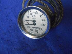 1b9063 Smiths Gd1502/00 Original Dual Safety Gauge Oil/water Gold Face Austin Healey 100-6