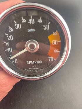 Rv1143300 Smiths Vintage Tachometer Rpm Gauge 4 Cyl Negative Earth Made In Uk