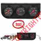 Sp0f000054 Bosch 2 Triple 3 Gauge Set Water Temperature Voltmeter Oil Pressure Black Kit 028851027328