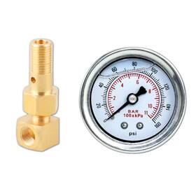 Fpg100wt Speed And Style Racing 0-160psi White Red Liquid Filled Fuel Pressure Gauge 1/8 Inch For Honda/acura