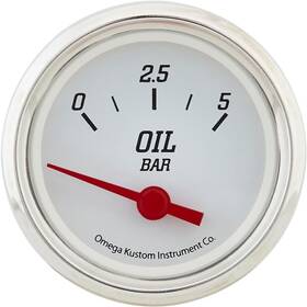 911404491 Speedway Motors 2 Inch Oil Pressure Gauge Metric White