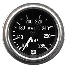 Stewart Warner 012028727788 Gauge Water Temperature 100-265 Degrees F 2 1/16 Inch Analog Mechanical Black Face E