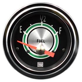 301aw Stewart Warner Green Line Electrical Fuel Level Gauge 2 1/16 Inch Dia Black Face